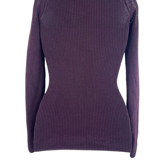 Aritzia Wilfred Bonnard Stretch Knit Cold Shoulder Sweater Noble Plum Size XS - Picture 2 of 13